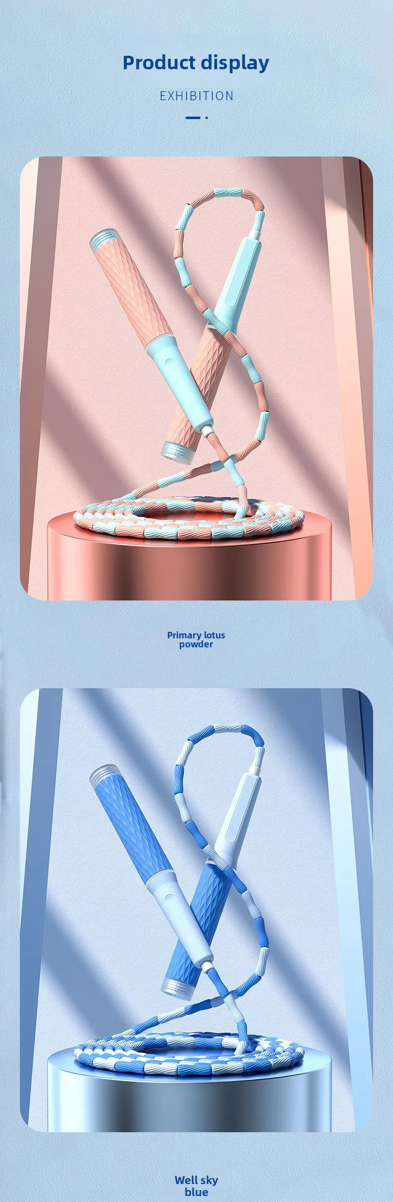 Exam Prep Student Jump Rope – Bamboo Soft Beads Anti-Tangle Design, Ergonomic No-Knot Rope for School Entrance Tests