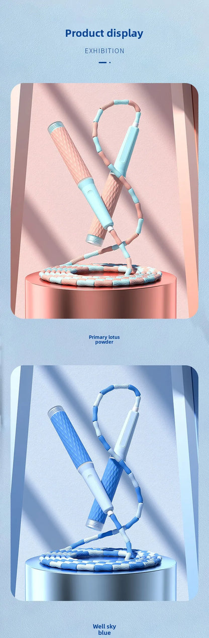 Exam Prep Student Jump Rope – Bamboo Soft Beads Anti-Tangle Design, Ergonomic No-Knot Rope for School Entrance Tests