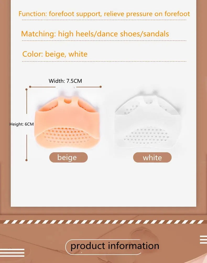 Silicone Forefoot Pads for Women High Heel Pain Relieve Inserts Breathable Foot Care Pads Half Shoe Insole Cushion Accessories