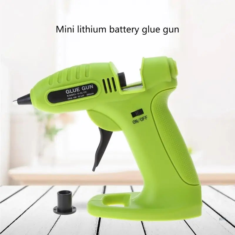 Hot GlueGun, Cordless GlueGun, Wireless Mini with 40 GlueSticks, 7mm & 6 Silicone Finger Sleeves for School, DIY
