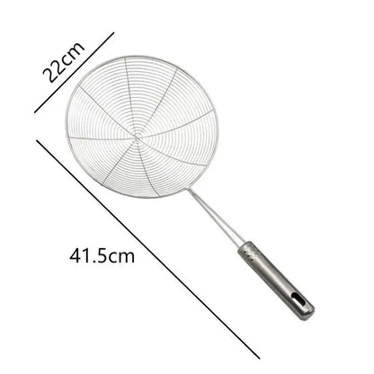 1PC Stainless Steel Strainer Ladle Skimmer Oval Fine Mesh Oil Pot Strainers Home Kitchen Tools Strainer Oil Skim Grease Foam