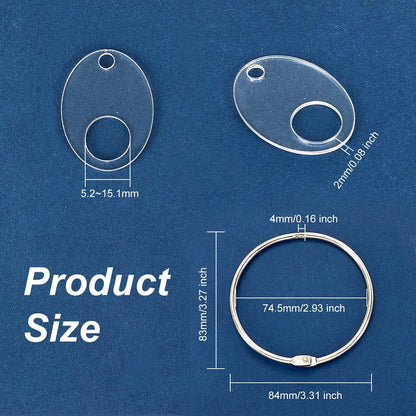 20Pcs Acrylic Bobbins Organizers Cross Stitch Tread Holder & Metal Ring Thread Bobbins Organizers for Sewing Storage DIY Crafts