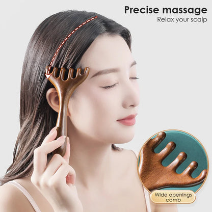 Handheld Scalp Massager Six-Claw Head Meridian Massage Comb Anti-static Gua Sha Tool Scratcher Spa Promote Blood Circulation