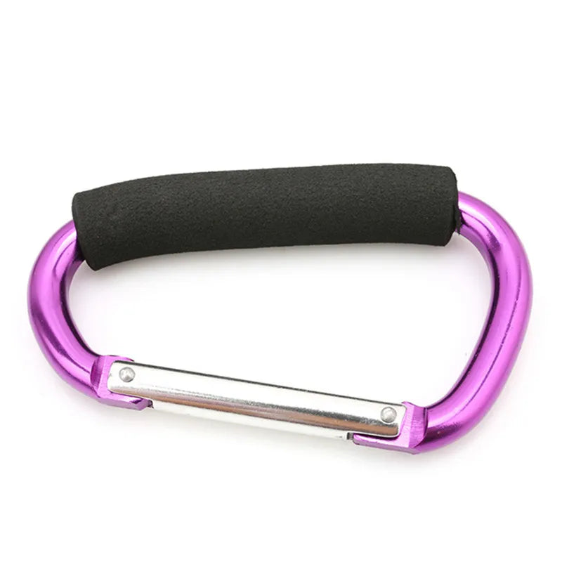 Large Carabiner Stroller Hooks Organizer Aluminum D Ring Spring Snap Keychain Clip Carry Handle for Hanging Purses Shopping Bags