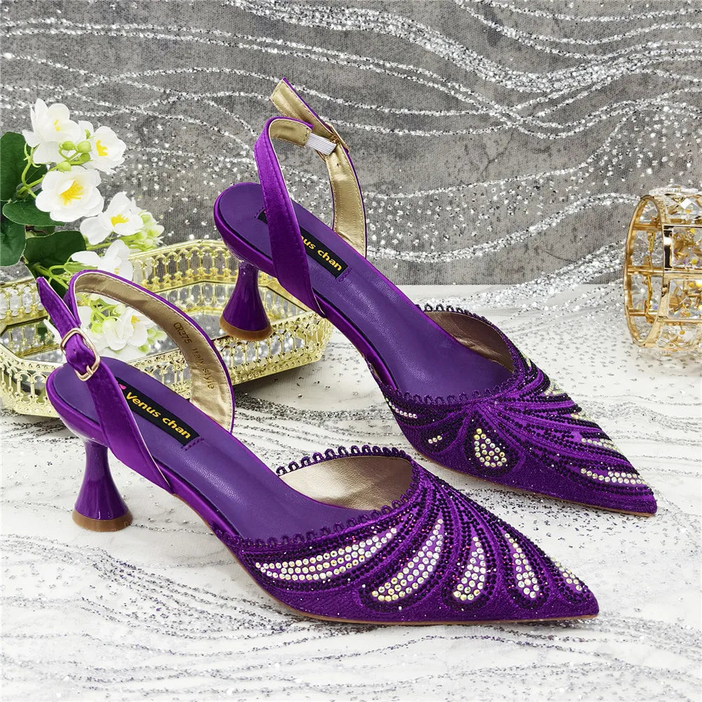 High Quality African Wedding Shoes Summer Sandals for Wedding 2025 Sexy Pumps Rhinestone Fashion Women Wedding Shoes