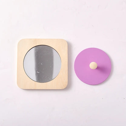 Baby Wooden Montessori Toys Mirror Tummy Time Infant Mirror Black White Contrast Visual Stimulation Sensory Development Toys