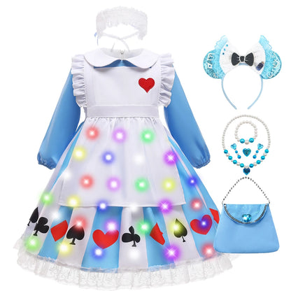 Girl Alice Costume Halloween Maid Lolita Dress Kids Cosplay Servant Family Party Fancy Clothing New Arrival