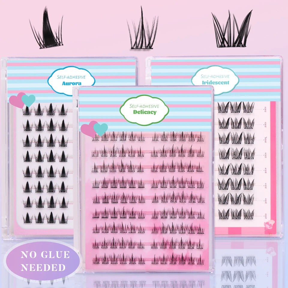 Lashprofessor Glue-Free DIY Self-adhesive False Eyelashes Self-adhesive Reusable DIY Segmented Lashes No-Glue DIY Cluster Lashes