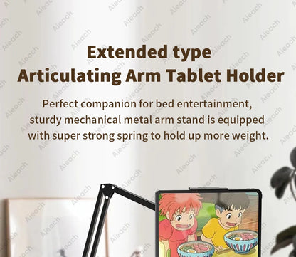 Tablet Holder for Bed with 90cm Metal Arm iPad Stand Tablet Bracket 360° Rotating Bed Phone Mount for 4.5~12.9 inch Phone Tablet