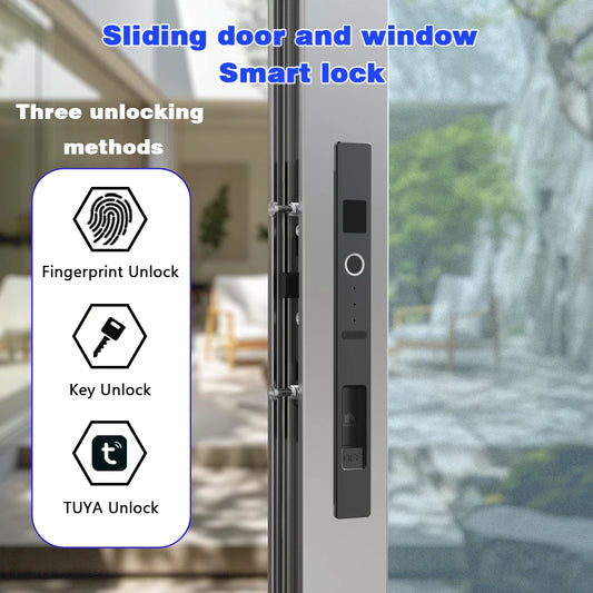 Sliding Door Smart Lock Biometric Fingerprint Lock Tuya Smart Home Bluetooth Remote Control