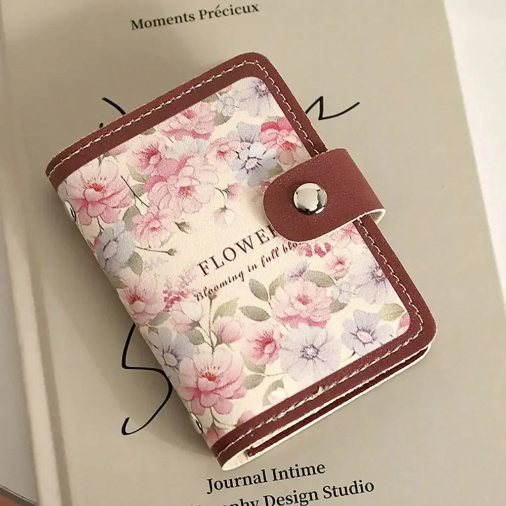 RFID Blocking ID Card Holder Creative 20 Card Pockets PU Leather Mini Wallets  Laminated Concealed Pull-out Business Card Case