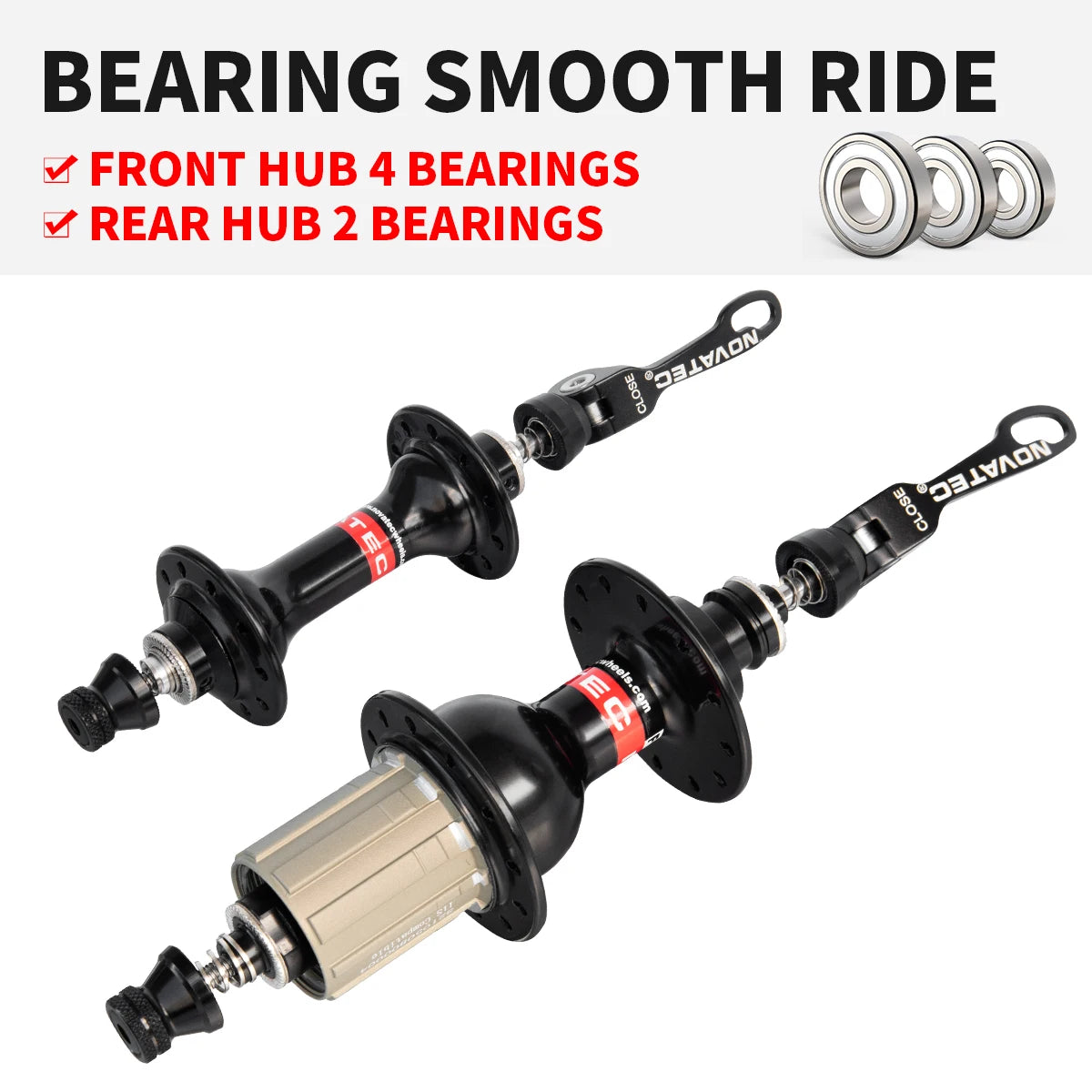 Road Bike Hubs 171/172 SHIMAN0 Hubs Front 20H Rear 24H Quick Release Hubs Compatible with 9/10/11 Speed Bikes