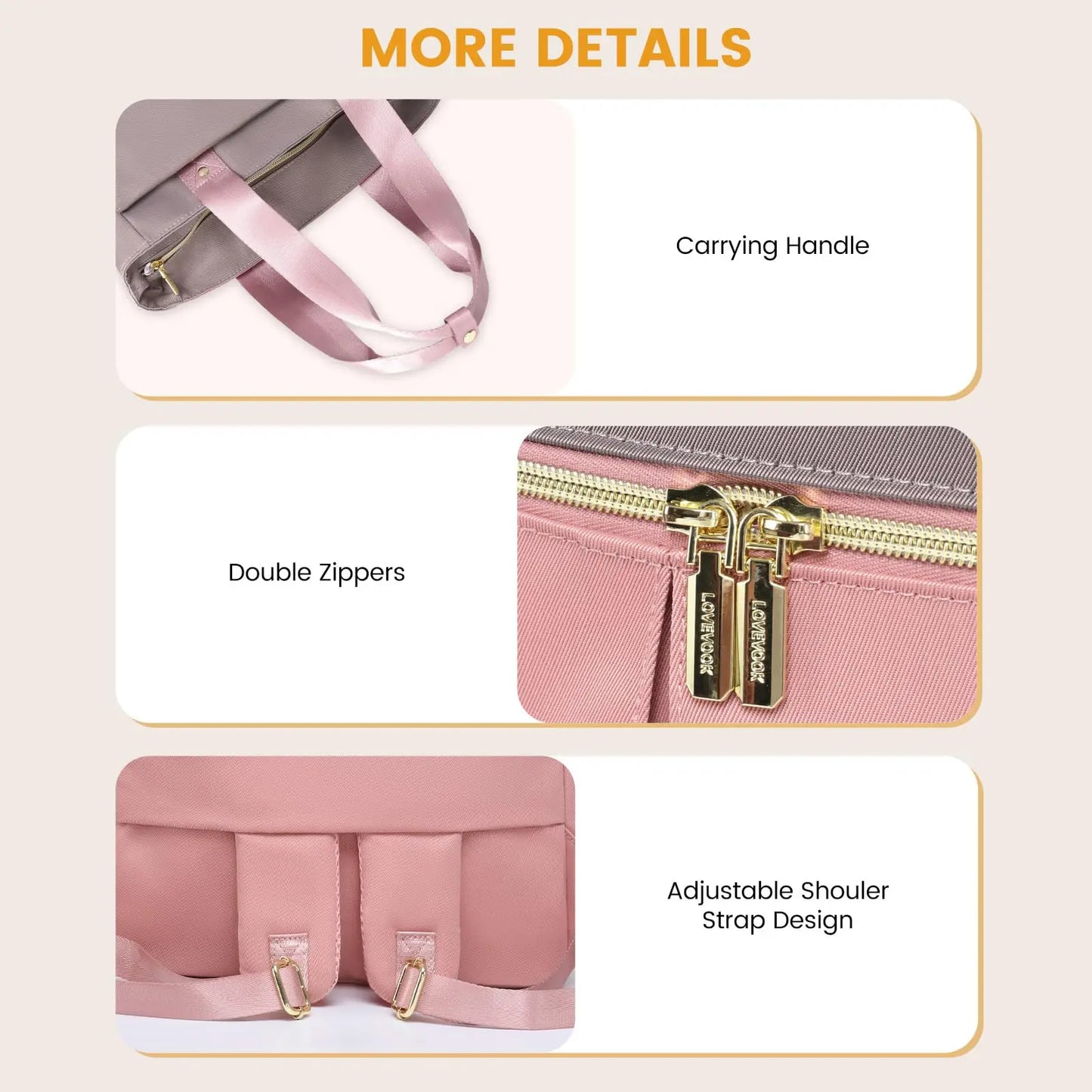 15.6 Inch Diaper Bag Tote with Insulated Pocket Baby Bag for Girl Boy with Changing Pad Large Baby Diaper Bag with Pacifier Case