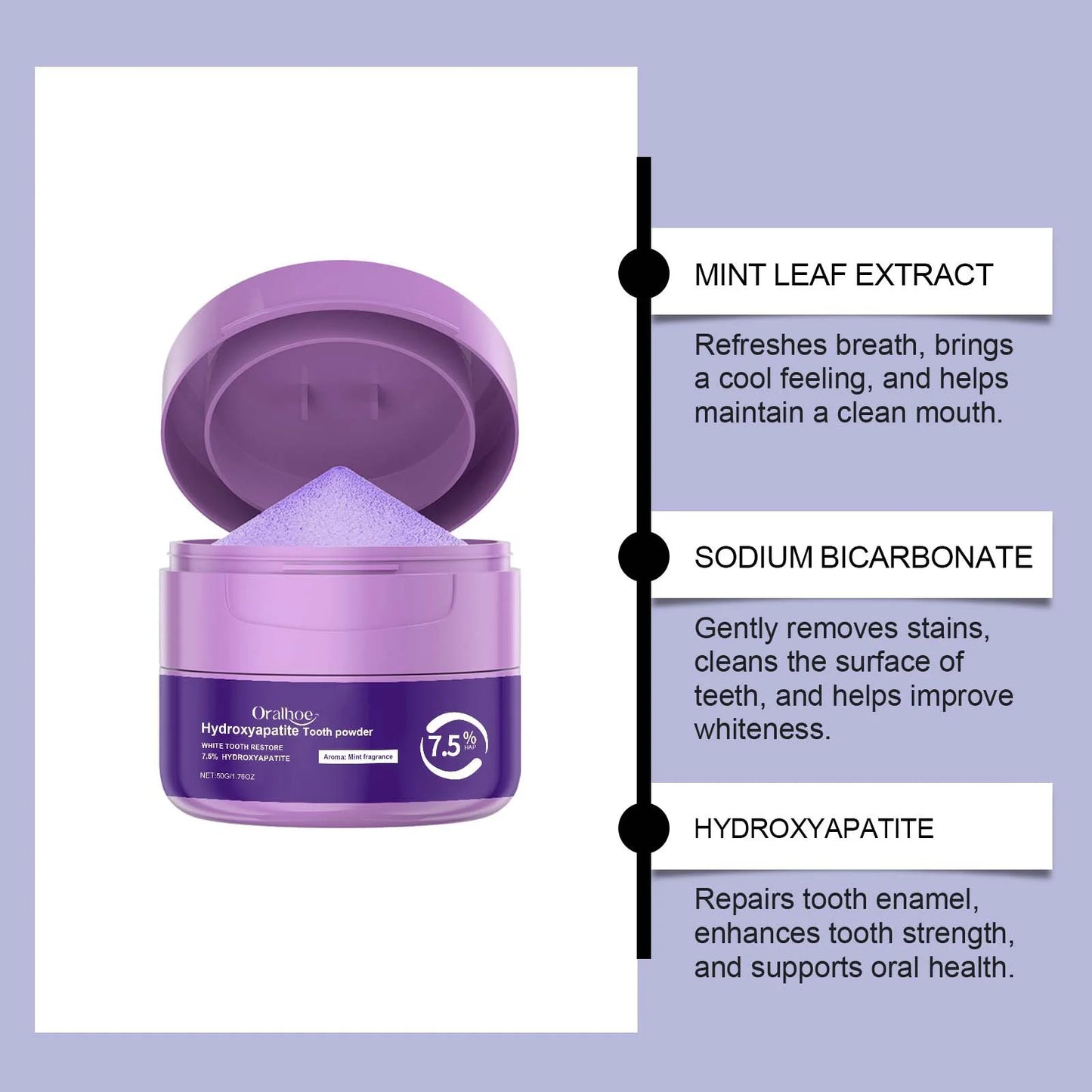 Whitening Tooth Powder Improve Plaque Stain Tartar Removal Deep Cleaning Oral Reduce Bad Breath Lasting Fresh Tooth Care Product