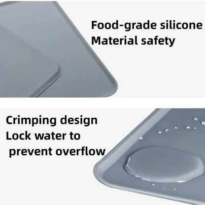 Silicone Pet Meal Mat Pet Waterproof and Anti Slip Cat Food Mat No Cleaning Required Puppy Feeding Bowl Mat Pet Accessories