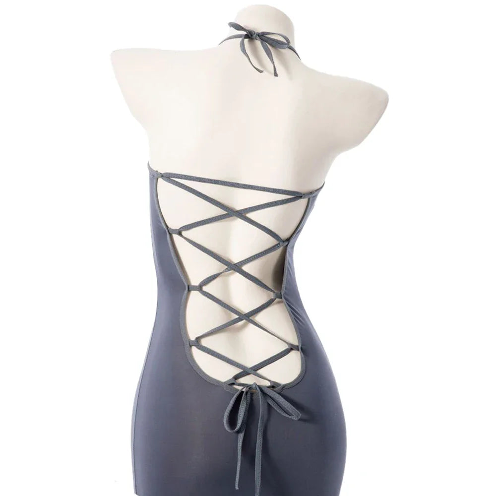 Fashion Casual Office Ladies Teacher Uniform Clothes Role Play Female Sexy Suspender Skirt Underwear Nightdress Sweater Suit Set