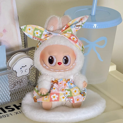 Labubu Clothes Cute Outfit Shirt Set Labubu Designer British Style Clothes Accessories Toy DIY Gifts for 15-17cm Doll