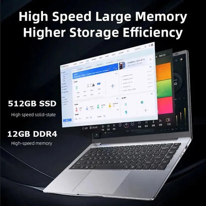 Intel Core i7-7500U 14.1 inch Laptop Computer Portable Windows 11 Notebook 12GB RAM 1TB 2TB SSD Office Study Laptops