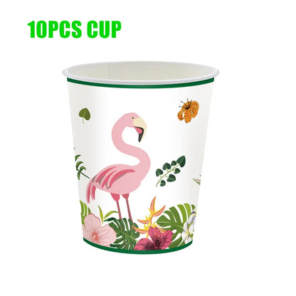 Hawaii Party Decorations Disposable Tableware Hawaii Summer Tropical Party Supplies Flamingo Aloha Birthday Party Decoration
