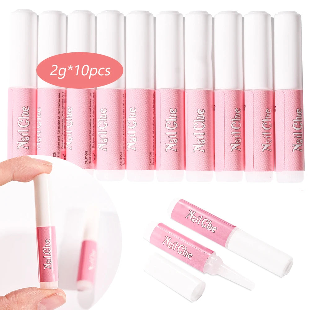 7g Fast-dry Nail Glue Super Strong Adhesive False Nail Glue With Brush Acrylic Nail Tips Rhinestones Sticky Nail Art Bond Glue