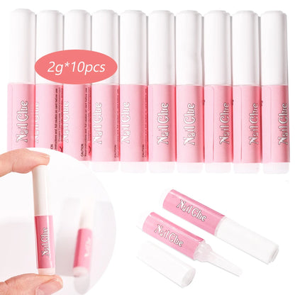 7g Fast-dry Nail Glue Super Strong Adhesive False Nail Glue With Brush Acrylic Nail Tips Rhinestones Sticky Nail Art Bond Glue