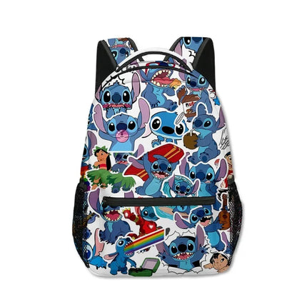 Stitch Primary School Student Anime Backpack Cartoon Large Capacity School Bag Printing Anime Kawaii Cartoon School Bag Mochila
