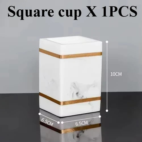 1pcs Resin Light Luxury Bathroom Wash Tray Hotel Bathroom Bathroom Wash Table Toothbrush Shelf Decoration  Toilet Accessories