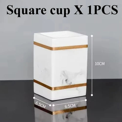 1pcs Resin Light Luxury Bathroom Wash Tray Hotel Bathroom Bathroom Wash Table Toothbrush Shelf Decoration  Toilet Accessories