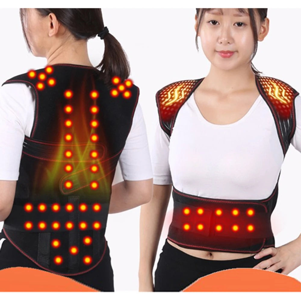 Self Heating Back Support Waist Brace Magnetic Heating Corrector Therapy Belt Back Posture Corrector Spine Back Lumbar Belt