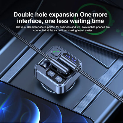 Bluetooth 5.1 Car FM Transmitter Car MP3 Stereo Music Player Handsfree 3.5mm Aux Wireless Car Kit 30W PD USB-C Fast Charger