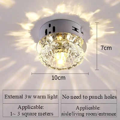 LED Ceiling Lamp for Aisle, Flush, Living Room, Crystal Corridor, Porch Light, Front Porch, Porch Light