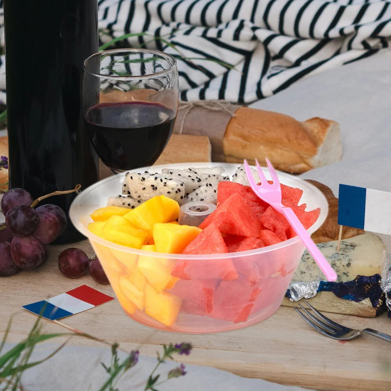 10pcs Drink Cup Top Bowls Popcorn Tray Beverage Cup Holder Bowl Disposable French Fries Drink And Snack Fruit Combination Cup