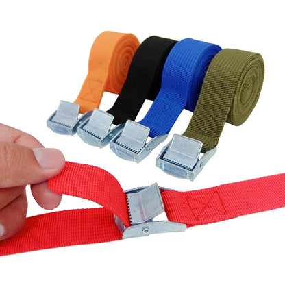 3pcs 2M Buckle Tie-Down Belt cargo straps for Car motorcycle bike With Metal Buckle Tow Rope Strong Ratchet Belt for Luggage Bag