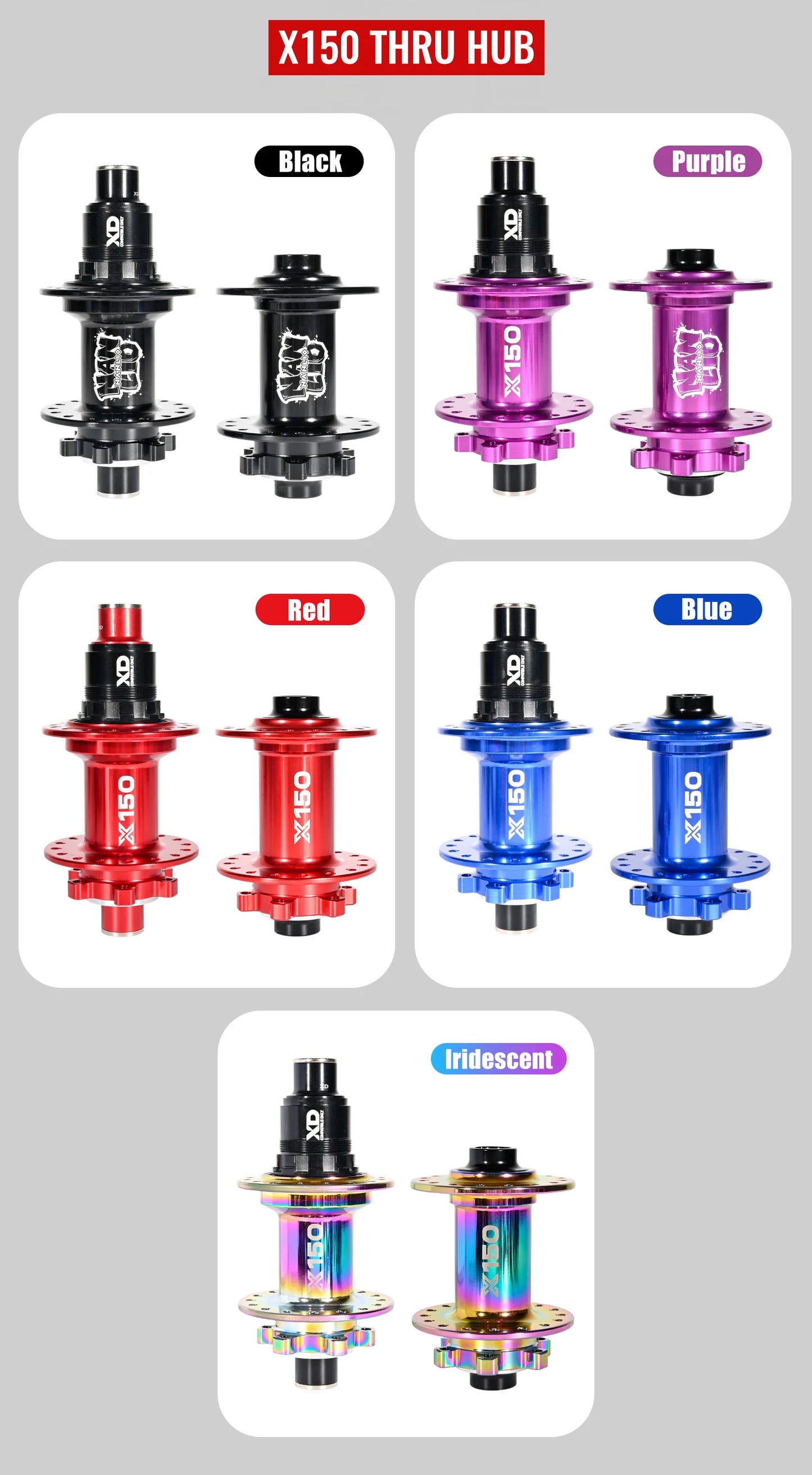 Bicycle hubs Nanlio X150 Mountain Bike Hubs 6 Pawls 150 Engagement Rear Hub HG MS XD 8-12 Speed 28 32 36 Holes Noisy wheel Hubs