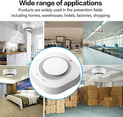 Smart Smoke Detector Fire Alarm with Replaceable Battery, Wi-Fi Smoke Detector, Real-Time App Notifications