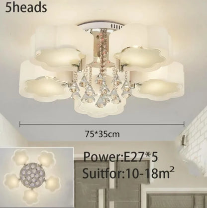 LED Ceiling Light Living Room Light Modern Simple Warm Romantic Atmospheric Household Energy-saving Crystal Ceiling Light
