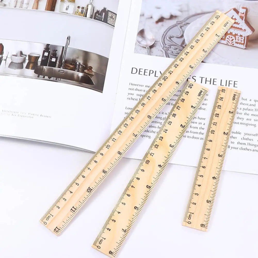 Desk Accessories School Supplies Student Teacher Stationery 15/20/30cm Wooden Rulers Drawing Rulers Straight Rulers Rulers