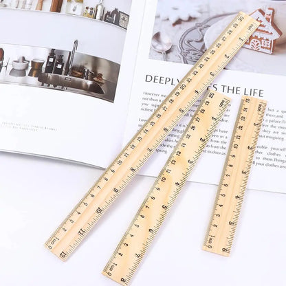 Desk Accessories School Supplies Student Teacher Stationery 15/20/30cm Wooden Rulers Drawing Rulers Straight Rulers Rulers