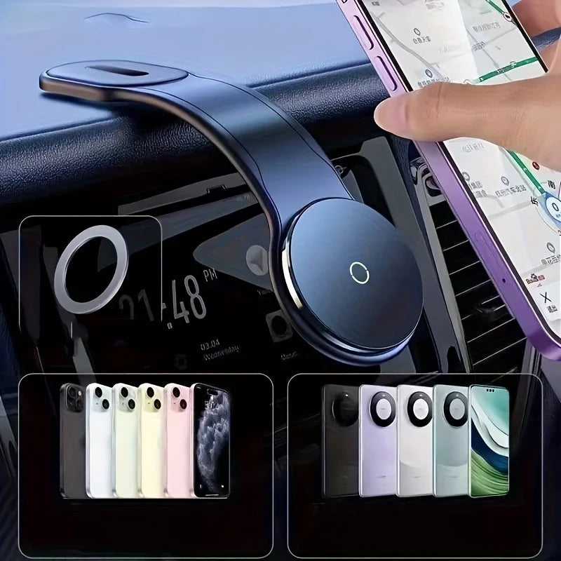 2025 New Release Magnetic Car Phone Mount – Universal Car Phone Holder for iPhone & Android, Includes 2 Metal Plates
