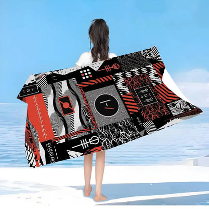 T-Twenty One Pilots Beach Towel Colorful Bath Towels For Girl Microfiber Quick Dry Custom Sand Free Beach Yoga Spa Gym Pool