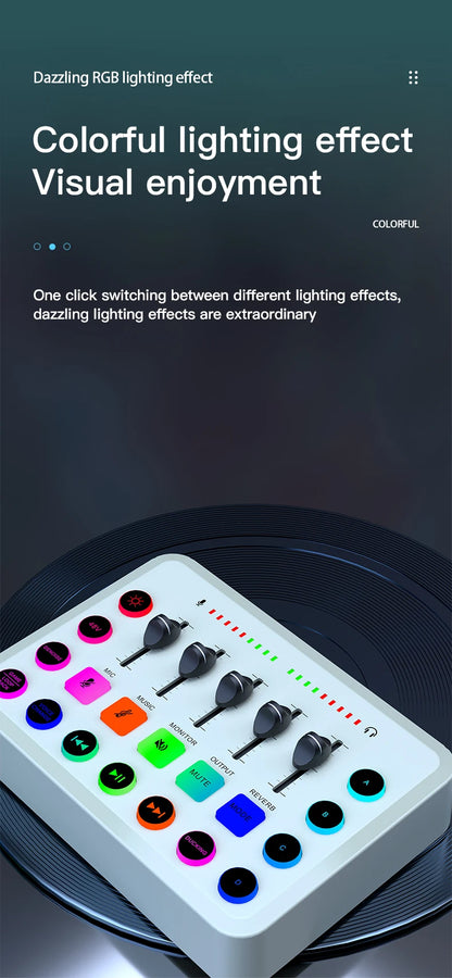 Likheung F11 Live Sound Card Streaming 5-Channel Mixer Sound Card Audio Mixer Professional Studio for Game Voice Podcast Live