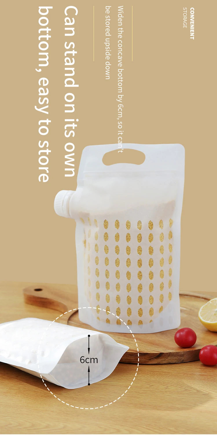 Food Storage Grain Bag Multigrain Pour Reusable Portable Bag Cereal Flour Bean Nut Rice Tea Powder Water Reusable Organizer Case