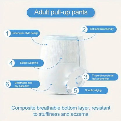 10pcs Absorbent Adult Diaper Disposable Nursing Pad Protective Underwear Incontinence Postpartum For Women Man Patients Elderly
