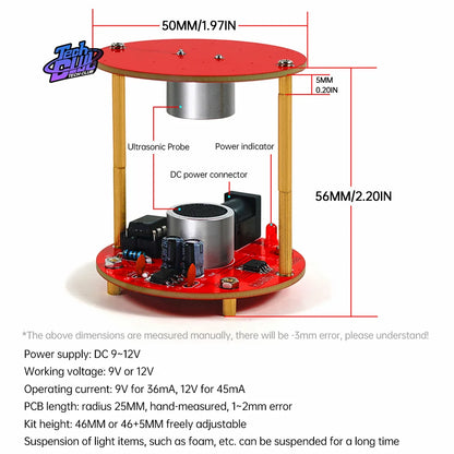 DIY Electronic Kits Ultrasonic Suspension Standing Wave Controller DIY Soldering Acoustic Suspension Science Learn Tool