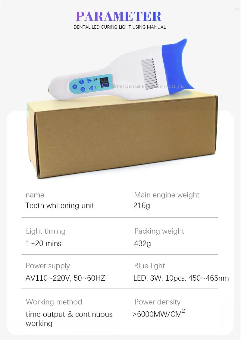 3W portable Dental Unit Bleaching Machine LED Teeth Whitening Light with 10pcs  Blue LED Lights
