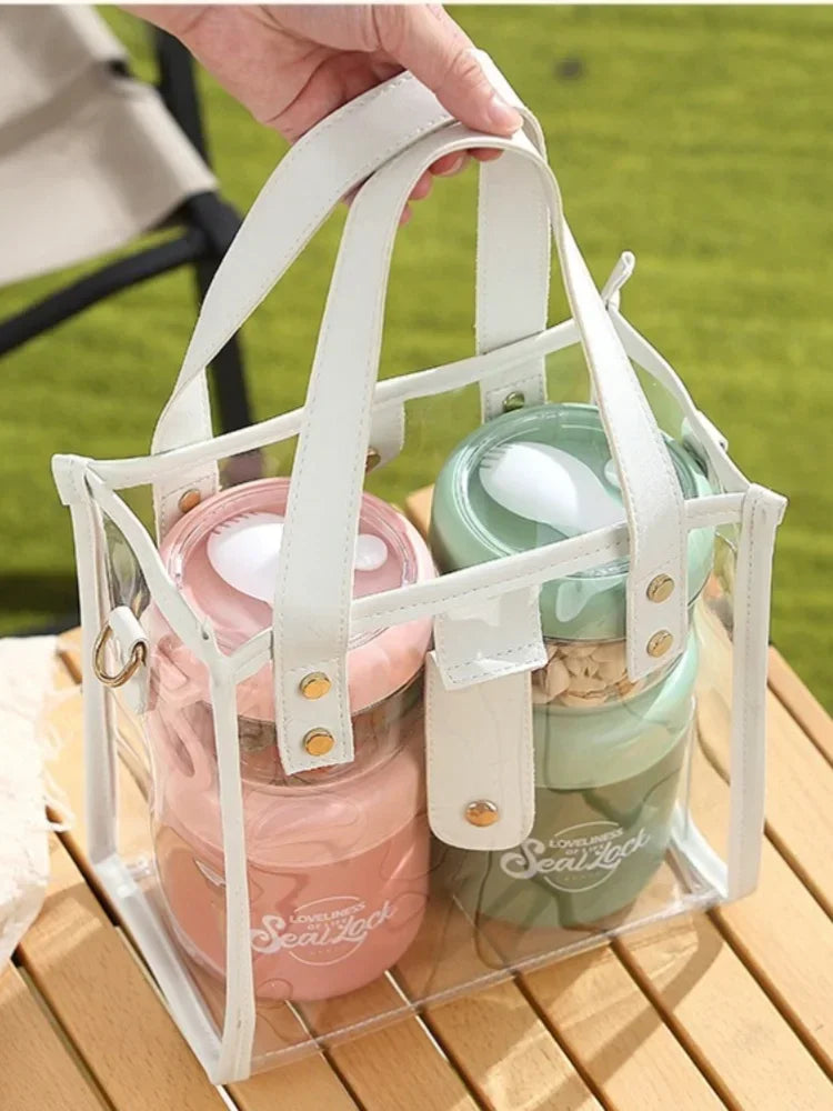 Stainless Steel Soup Cup Breakfast Oat Cups Students Office Workers Portable Milk Fruit Salad Cup Sealed Thermos Container