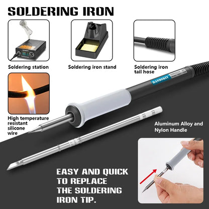 T12 Soldering Station LCD Digital Display Repair Soldering Iron Equipment Portable Home Electronics Repair Tools