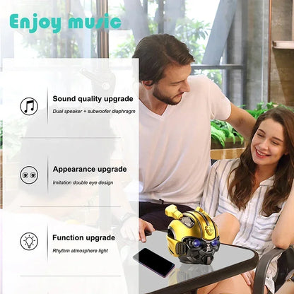 Original Transformers Bluetooth Speakers Bumblebee Head Bluetooth Speakerdual Speakersled Light Heavy Basssuitable,Tf, Fm Radio