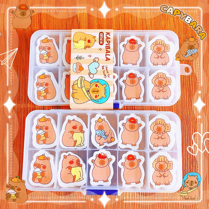 school useful teacher gift kawaii stationery supplies office accessories funny erasers cute capybara rubber Aesthetic stationery