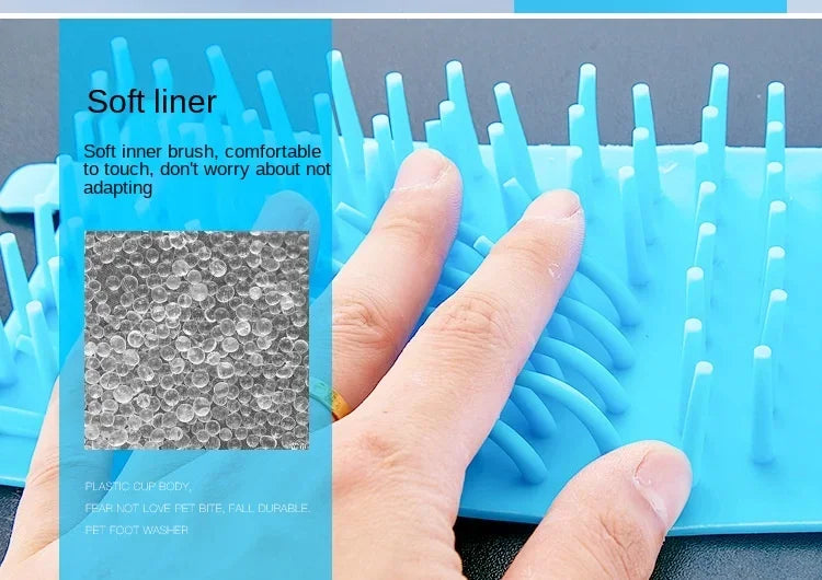 Portable Pet Outdoor Paw Cleaner Cup, Soft Silicone Combs, Quick Wash Foot Cleaning Brush, Towel, Bucket